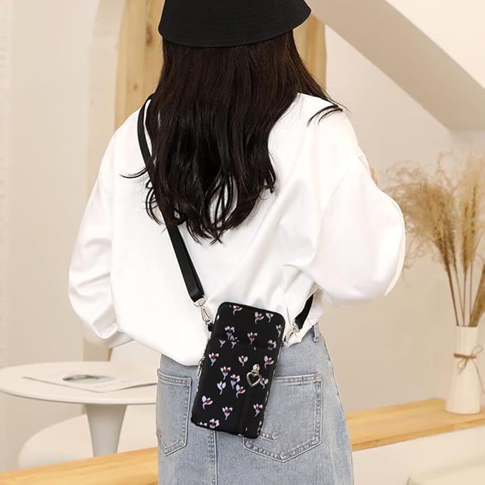 JANKS Small Crossbody Bag for Women - Mini Phone Purses with Crossbody Strap and Wallet - Nylon Arm Bag