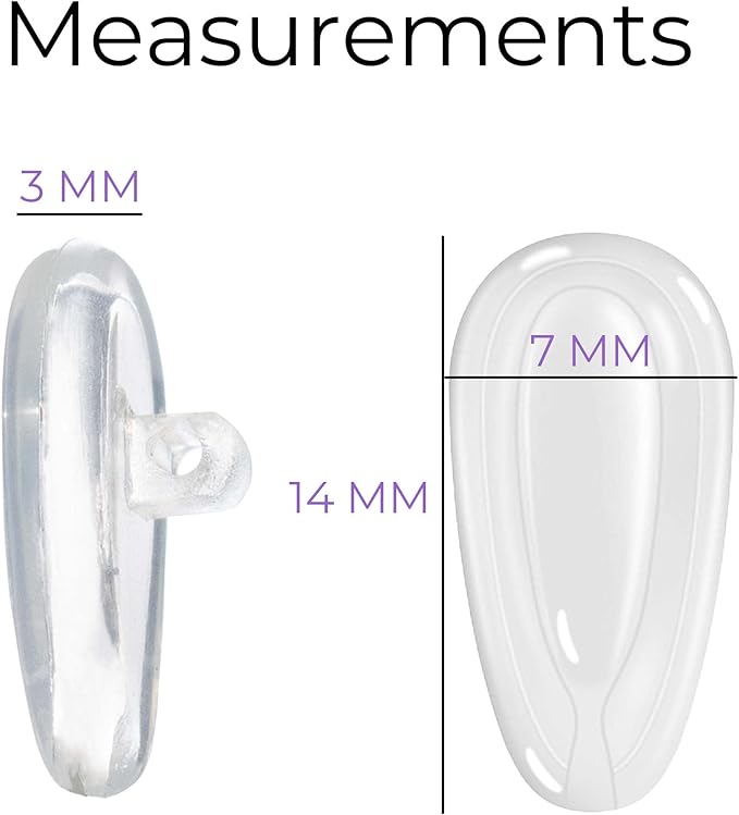 GMS Optical - 11mm Medium Wide Screw-in Round Soft Silicone Nose Pads for Glasses, Sunglasses, Glasses Repair Kit, Keep Glasses from Sliding and Improve Comfort (10 Pair)