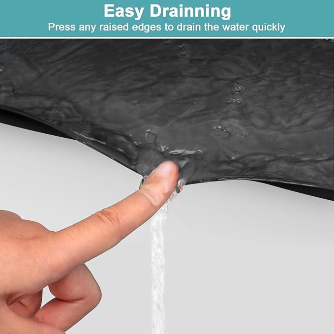 Silicone Under Sink Mat 22" x 19", Under Sink Mats for Kitchen Waterproof, Under Sinks Protector Liner Tray Organizer for Kitchen and Bathroom Cabinets, Black
