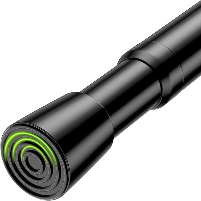 Spring Tension Rods 26-39 Inches Adjustable Black No Drill Spring Loaded Curtain Rod Small Short Tension Curtain Rod Expandable Tension Rod for Windows, Kitchen, Doorway, Bathroom, Cupboard Bars