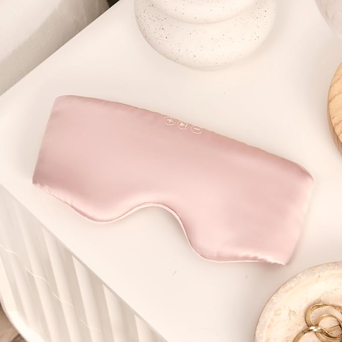 SilkSound 100% Mulberry Silk Bluetooth Sleep Mask for Side Sleepers, Sleeping Eyemask with Bluetooth Headphones, Eye Mask Headphones, Sleep Headphones for Side Sleepers, White Noise Head Phones