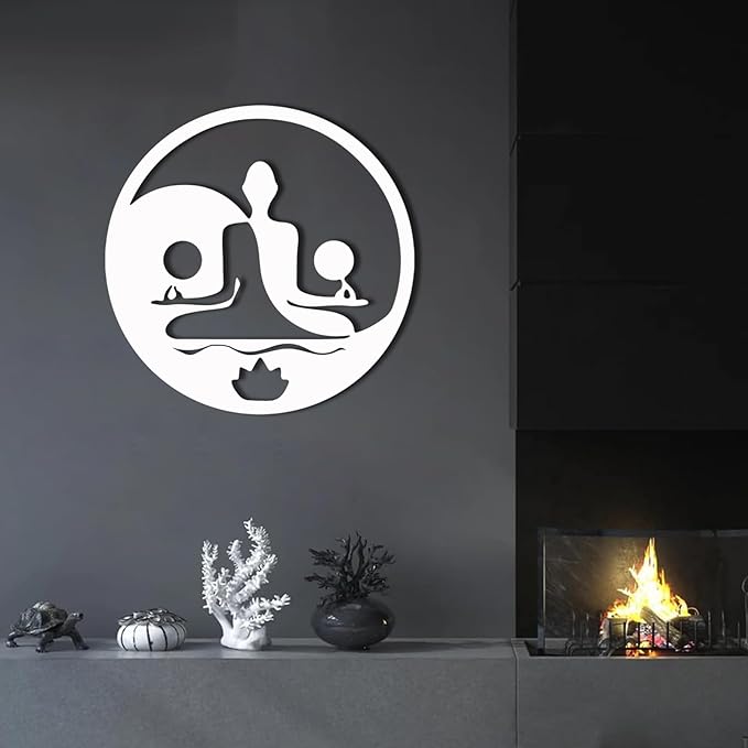 Metal Wall Decor-Metal Buddha Wall Decor, Metal Zen Wall Art, Yin Yang Wall Art, Buddha Wall Art, Meditation Wall Decor, Spiritual Wall Decor, Zen Wall Art, Yoga Room Wall Decor (Gold, 24x24in|60x60cm)