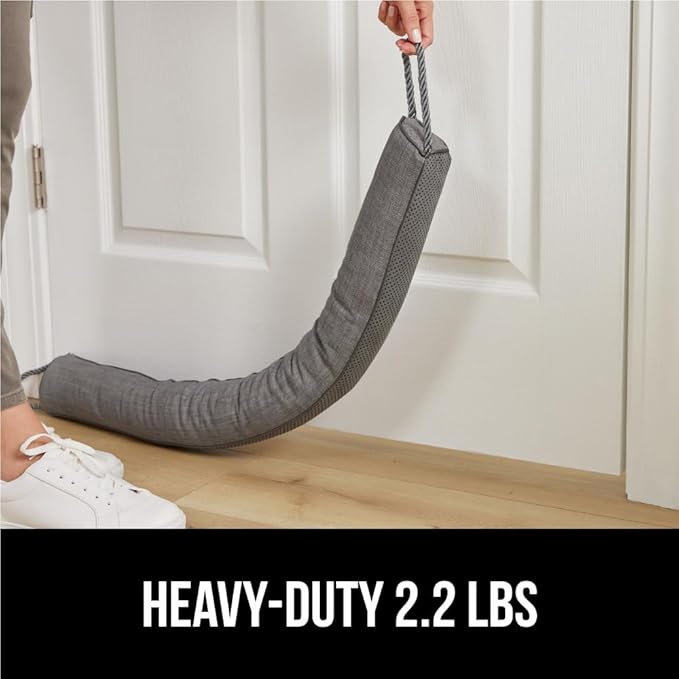 GORILLA GRIP Door Draft Stopper for Bottom of Doors, Sweep Weather Stripping Seal Noise, Cold Air Blocker, Soundproofing, Warmth Sealer, Easy Install Gap Filler, Home Essentials, 36 Inch, Gray