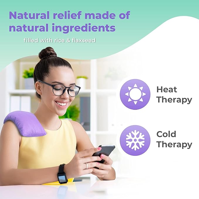 My Heating Pad Microwave Heating Pad - Moist Microwavable Heating Pads for Joints and Muscles Relief - Microwave Hot Pack Heat Pad for Cramps - Chilled or Heated Pad Therapy - Purple Unscented