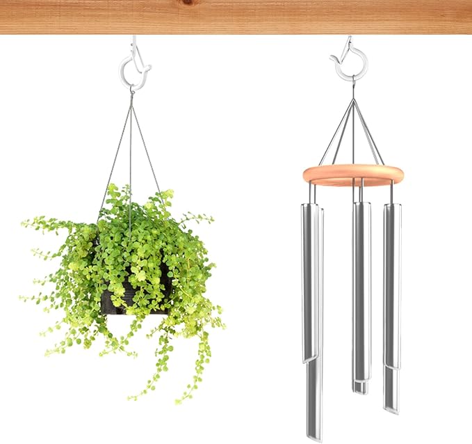 FSAH 25 PCS Screw-in Hooks for Outdoor String Lights, Q Hangers Hooks Outdoor for Outside, Swivel Hanging Basket Patio Light Hooks with Safe Buckle Screw in Planter Eye Hook for Wall Ceiling, White