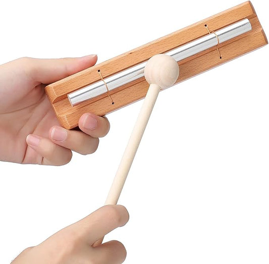 Energy Chimes Percussion Hand Bells: Solo Tone Chime Music Instrument with Mallet for Yoga Meditation Sound Healing Teachers' Classroom Tools
