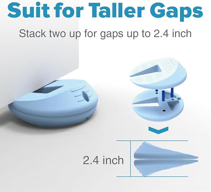 Door Pinch Guard and Door Slam Stopper, Durable Silicone Door Finger Pinch Guard, Prevents Finger Pinch Injuries, Slamming on Even Heavy Doors, Door Safety for Kids, 4 Packs Blue Upgraded.