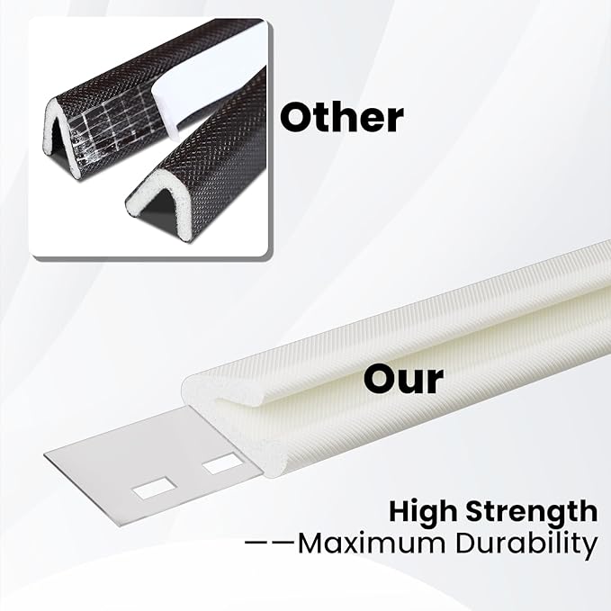 V Shape Thin Foam Weather Stripping Door Frame Seal Strip 33FT White, Draft Stopper, Insulation Winter, Weatherstripping, Gap Sealing, Soundproofing, Self-Adhesive Used for Exterior Front Door Side