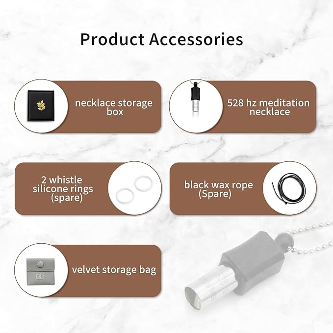 528 Hz Meditation Necklace Quit Smoking Necklace Breathing Frequency Sound Healing Device by Adjusting The Breathing for Anxiety & Stress Relief Mindfulness (Black)