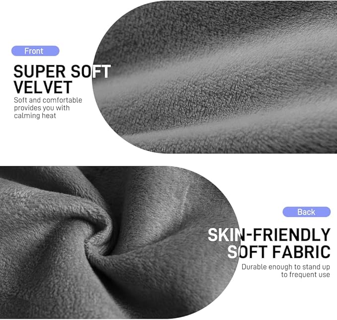 Microwave Heating Pad for Pain Relief, 6 x 12 Microwavable Moist Heat Pads for Neck, Shoulder, Back, Knee, Period Cramps, Rice Heat Pack Hot & Cold Compress Reusable & Portable, Grey