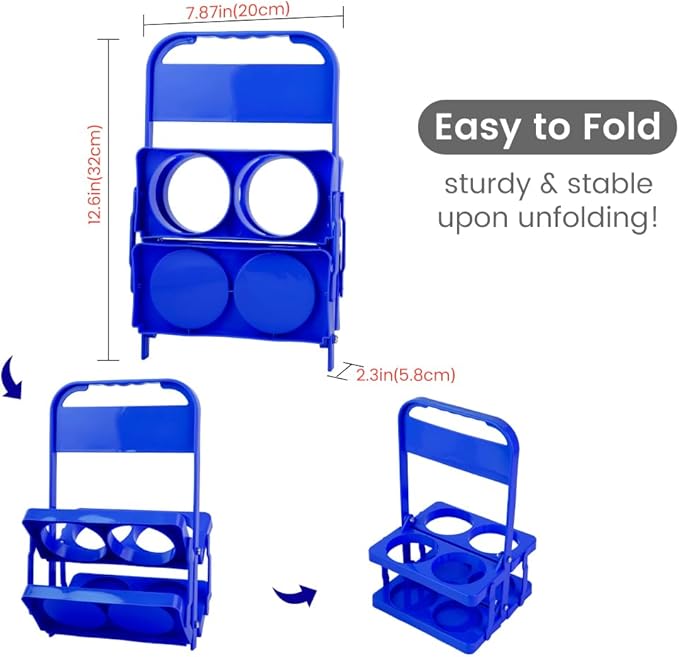 musbus Reusable Drink Carrier with Handle for Delivery Drivers, Portable Cup/Coffee Holder Accessories for Delivery, Foldable Drinks Caddy with Tray, Car Durable Plastic Festive Bottle, Vacation