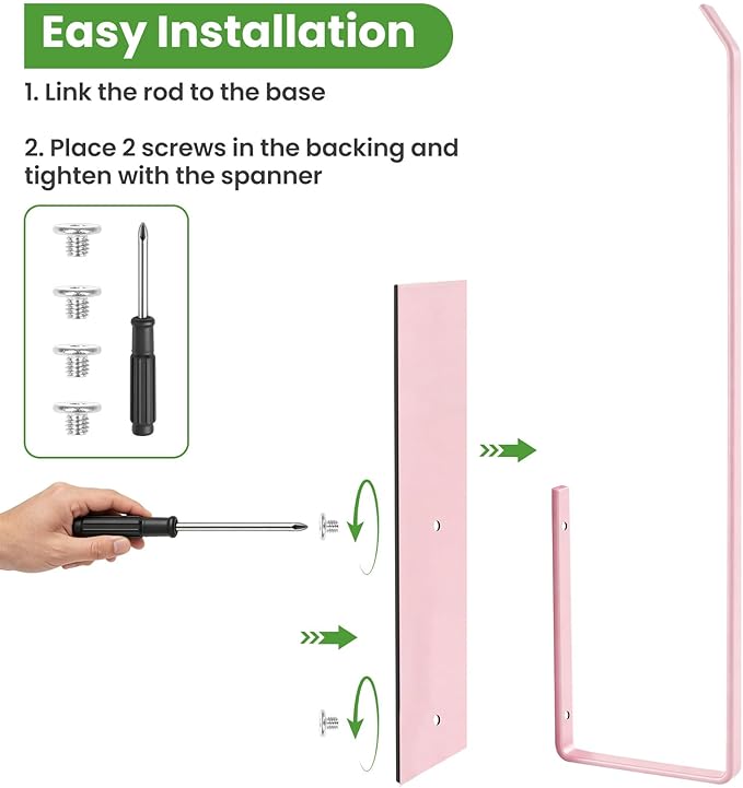 Paper Towel Holder, Toilet Paper Roll Holder Magnetic Towel Rack Wall Mount Fridge Organizer Shelf for Towels Rolls Bar Bathroom Toilet Pantry RV Essentials Kitchen Organizers and Storage Pink