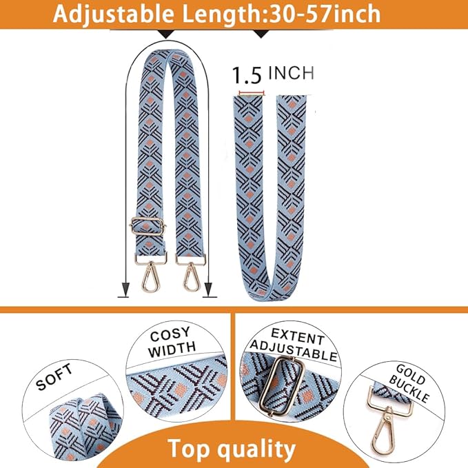 S-Jacorry Purse Strap Replacement Crossbody Wide Shoulder Strap Adjustable Canvas Straps Handbag Strap Replacement Belts