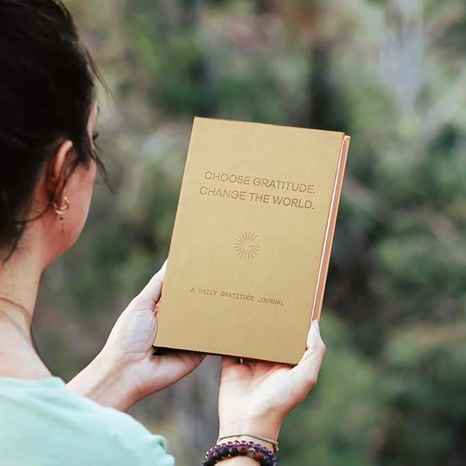 Gratitude Gifted 5-Minute Guided Gratitude Journal – Daily 180 Prompts, Self-Care & Mindfulness, Leather Hardcover, Undated to Foster Happiness, Wellness, Positivity for Men & Women