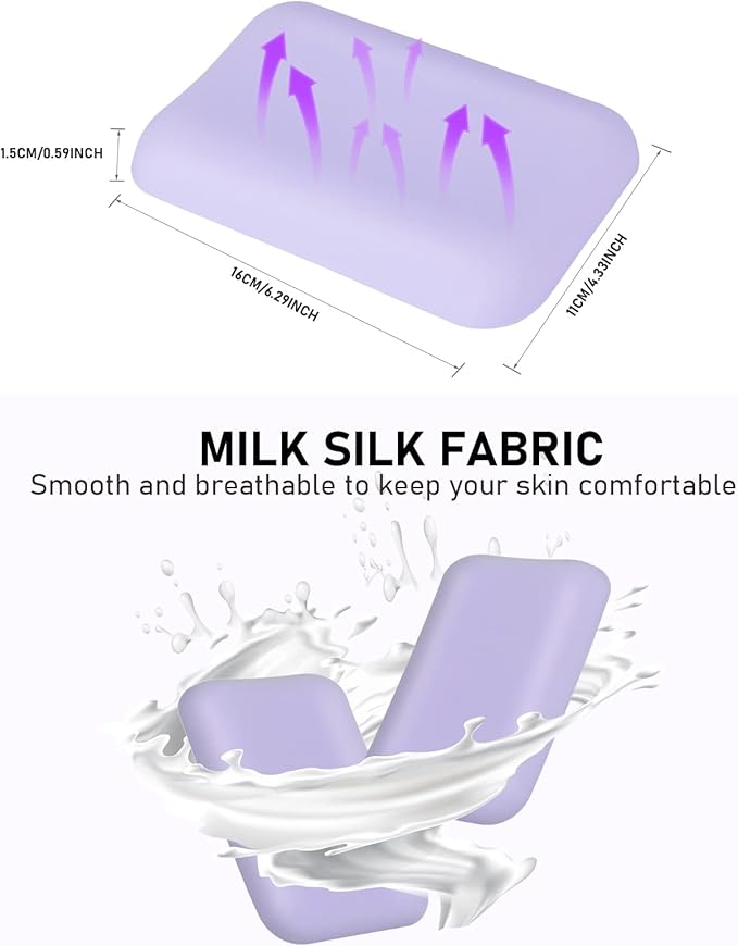Leolee Elbow Rest Pads for Desk, Upgraded Gel Memory Foam Ergonomic Wrist Rest Pad Arm Rest Pads with Non-Slip Base, Cushion Support Relieve Elbow and Wrist Pain for Computer, Office, 2 Packs, Purple