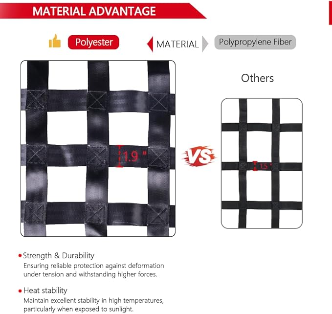 Surmountway Cargo Net for Pickup Truck Bed with Mesh(96" x 80"), Truck Bed Cargo Net Capacity 1100LBS, Heavy Duty Cargo Nets with Adjustable Cam Buckles & S-Hooks, Truck Cargo Net for Trailer Trucks