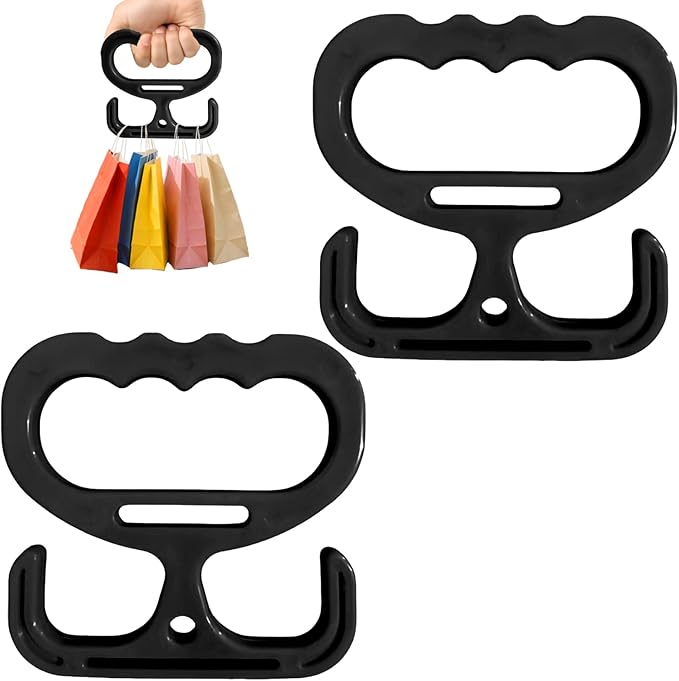 2-Pack Grocery Bag Carrier, Heavy Duty Grocery Bag Holder, Each Holds Up to 100lbs – Comfortable Grip for Carrying Shopping Bags, Grocery Bags, Buckets & More, Reusable & Easy to Carry