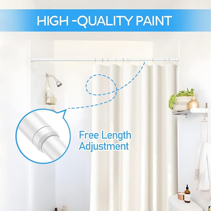 1 Pack Spring Tension Rods 28-45 Inches, 5/8 Inch Diameter White No Drill Spring Loaded Adjustable Extendable, Small Short Tension Curtain Rod for Windows Kitchen Doorway Closet Cupboard