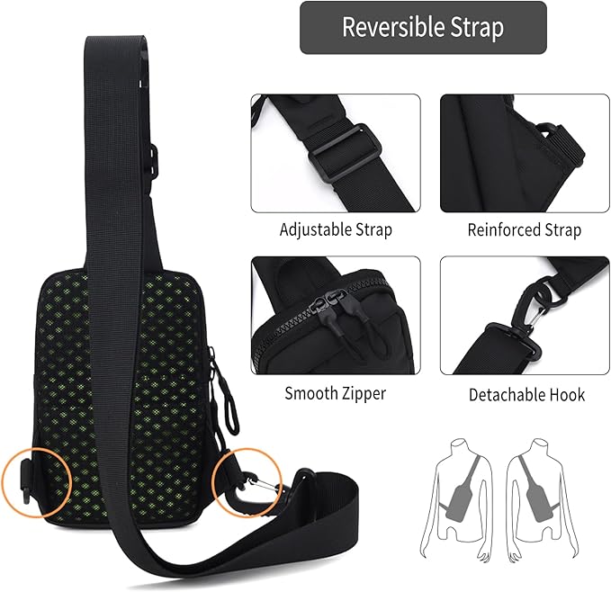 Peicees Small Crossbody Bag for Men Women Mini Sling Bag Travel Running Phone Daypack Cross Body Shoulder Bags with Keyholder