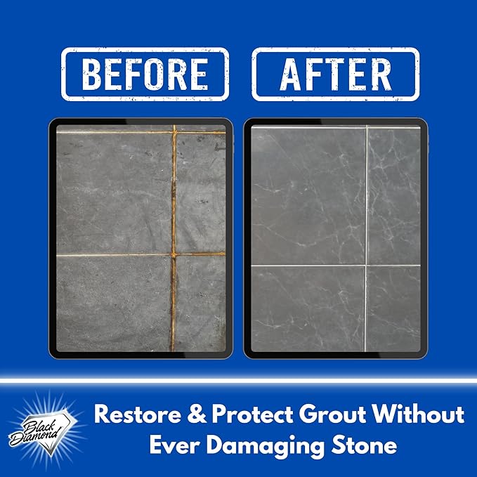 Ultimate Grout Cleaner for Tile Floors — Acid-Free Deep Cleaner Removes Grease, Dirt & Soap Scum Without Damaging Grout — Safe for Marble and All Natural Stone (2-QTS W Brush)
