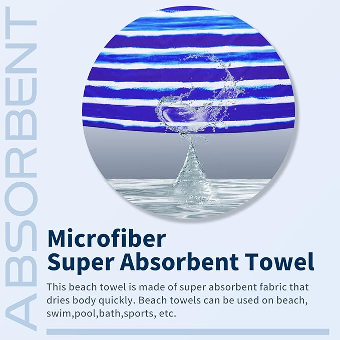 TwoYek 2 Pack Microfiber Thin Beach Towel Lightweight 71x32 Oversized Extra Large Sand Free Towels Quick Dry for Travel Pool Yoga Gym Sports Beach Accessories Vacation Essential Gift