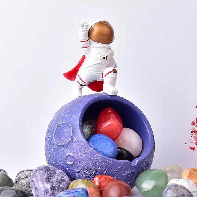 Polished Stone Set Mixed Crystals, 1.2" - 2.5 lbs, 25 Types of Extra Large Size Tumbled Gemstones and Crystals Bulk for Healing, Reiki, Meditation, Witchcraft