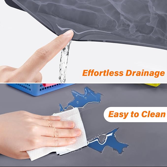 FLATO Waterproof Under Sink Mat 31" x 22" Shelf Liner for Kitchen and Bathroom, Cabinet Protector, Organizers and Storage, Flexible Silicone Drip Tray