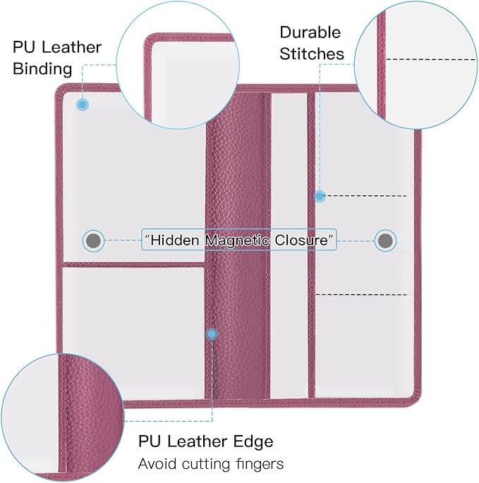 Valardoh Premium Car Registration and Insurance Card Holder, Car Document Holder for Cards, Driver License & other Essential Documents (Purple)