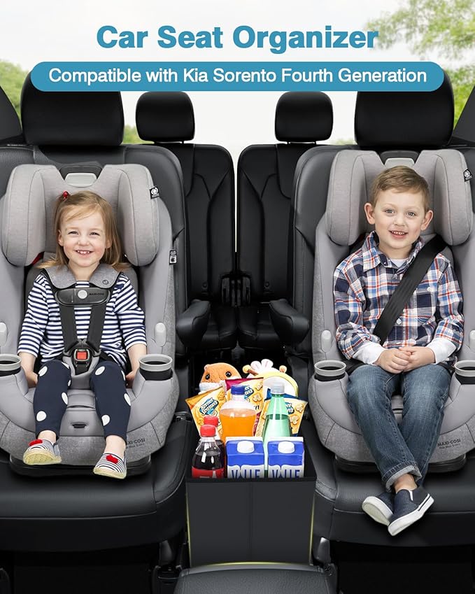 Mixsuper Liner Car Seat Organizer for Kia Sorento 2026 2025 2024-2021, Console Organizer Backseat Box for Kia Sorento, Dog Toy Box Storage Bin Kids Toys Baby Supplies Travel Accessories
