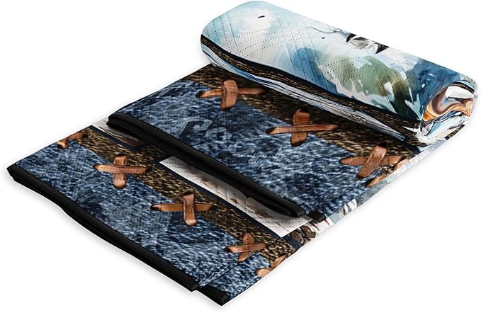 Outdoor Picnic Blanket Portable Ultrasonic Waterproof Picnic 3D Horse Printed Camping Beach Mat for Sand and Wet Grass Hiking (3D Horse S