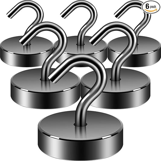 Neosmuk Magnetic Hooks, Cruise Ship Essentials, 80lb+ Heavy Duty Magnetic Hooks for Cruise Cabins, Refrigerator, Grill, Hanging, and Travel | Extra Strong Must-Haves Magnet Hook,Gunmetal