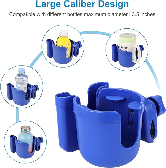 Accmor 2-in-1 Walker Cup Holder with Phone Holder, Wheelchair Cup Holder, Rollator Cup Holder, Cup Phone Holder for Walker, Wheelchair, Rollator, Mobility Scooter