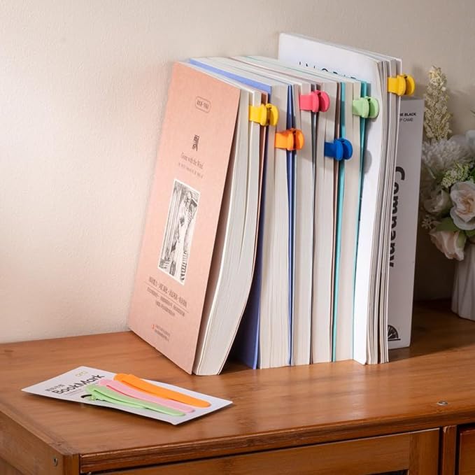 9Pcs Automatic Smart Bookmark, Book Marks for Reading Women Men Kids Book Lovers, Silicone Auto Book Mark Bookmarks for Reading, Unique Book Marker Bookmark Clip Page Holder Accessories