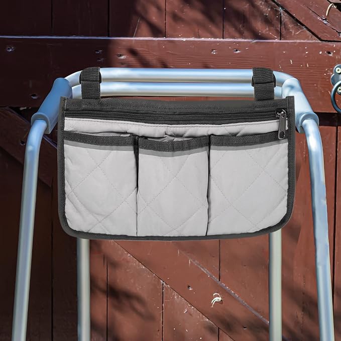 PATIKIL Beach Chair Armrest Bag, Waterproof Beach Chair Hanging Storage Pouch Arm Rest Magazine Snack Bag with 4 Pockets for Camping Outdoors