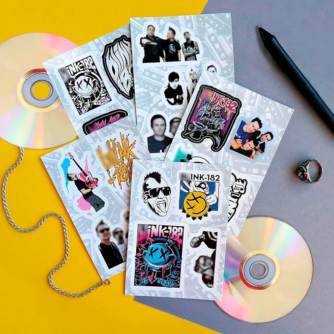 BulbaCraft Stickers for Adults, Rock Band Stickers Skateboard, 35 Pieces of Strong Adhesive and Waterproof Decals, Guitar and Laptop Decals for Teens, Gifts for Women & Men