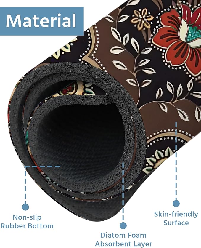 Patterned Sink Faucet Mat Kitchen Splash Guard Super Absorbent Drying Mat, Non-Slip Drain Pad for Kitchen Counter or Bathroom-15x5.5in