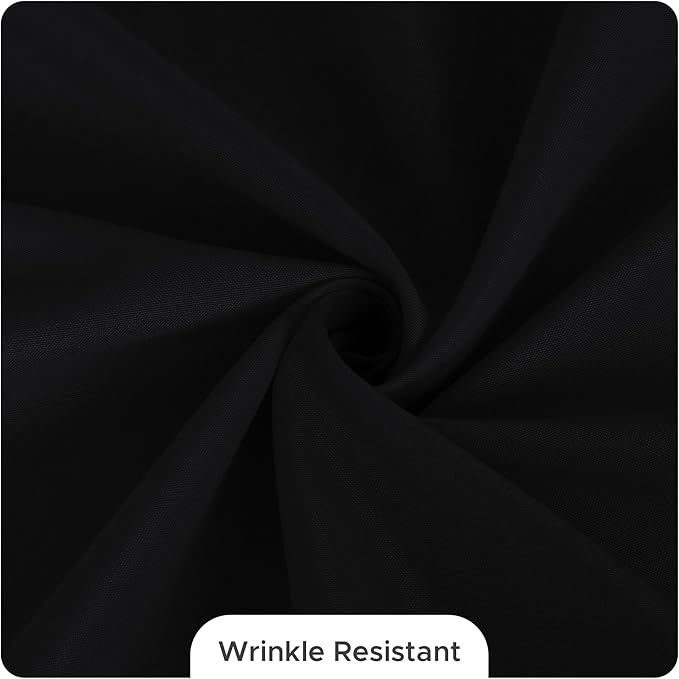 Fitable 8 Pack Rectangle Tablecloths: Stain Resistant Wrinkle Free Circle Table Clothes, Washable Reusable Polyester Table Covers for Wedding Party Birthday Banquet Reception(Black, 60x102 Inch)