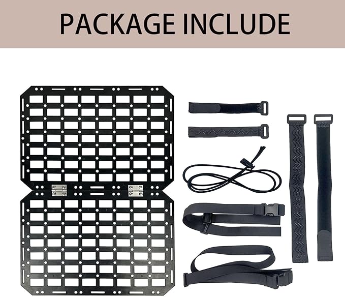 Rigid MOLLE Panel, Tactical Seat Back Organizer and Gun Rack for Vehicles Storage, Universal Fit SUV Truck Pickup, MGK-RMP-1