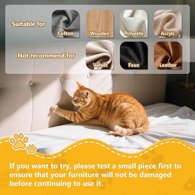 Anti Cat Scratch Furniture Protector, 18 Pcs Self-Adhesive Couch Protector for Cat Claws, Heavy Duty Couch Cover Furniture Protectors from Cats Scratching Tape for Sofa, Corner, Door, Chair