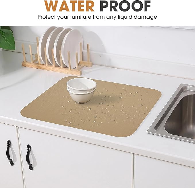 Drawer and Shelf Liner, Non-Slip Kitchen Cabinet Liners Non-Adhesive Thick Strong Grip Waterproof Washable Mats Protect Dresser Shelves Cupboard Bathroom Cabinets, Beige, 24 in X 30 FT