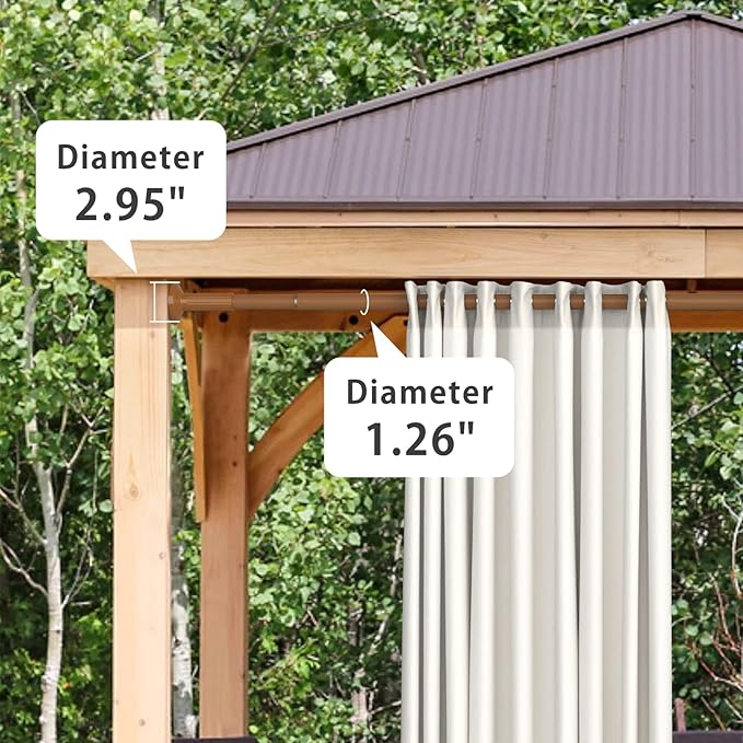 Tension Shower Curtain, Spring Shower Tension Curtain Rod, Closet Rod, for Windows or Shower, Rust Resistant Easy to Install, Umimile (Brown, 51-165”)