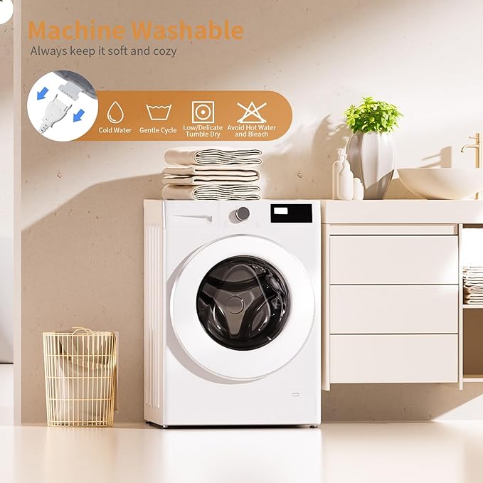 Heating Pad for Neck and Shoulders and Back, Shoulder Heating Pad for Pain Relief with Dry&Moist Heat Therapy, Auto-Off, 9ft Extra Long Wire,Gifts for Mom Women,Dark Blue, 17"*33" (Light Grey)