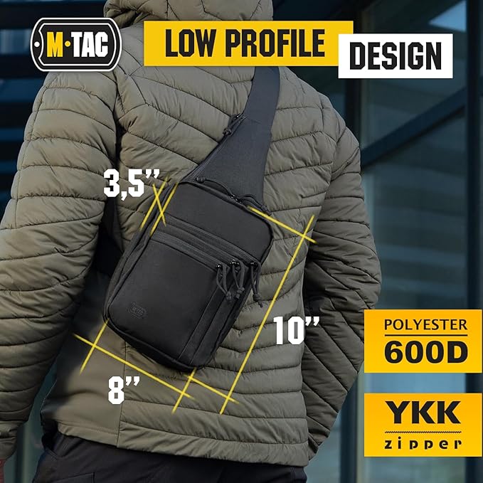 M-Tac CCW Sling Bag for Men & Women - EDC Shoulder Bag Tactical - Crossbody Concealed Carry Bag - Mens Chest Pack