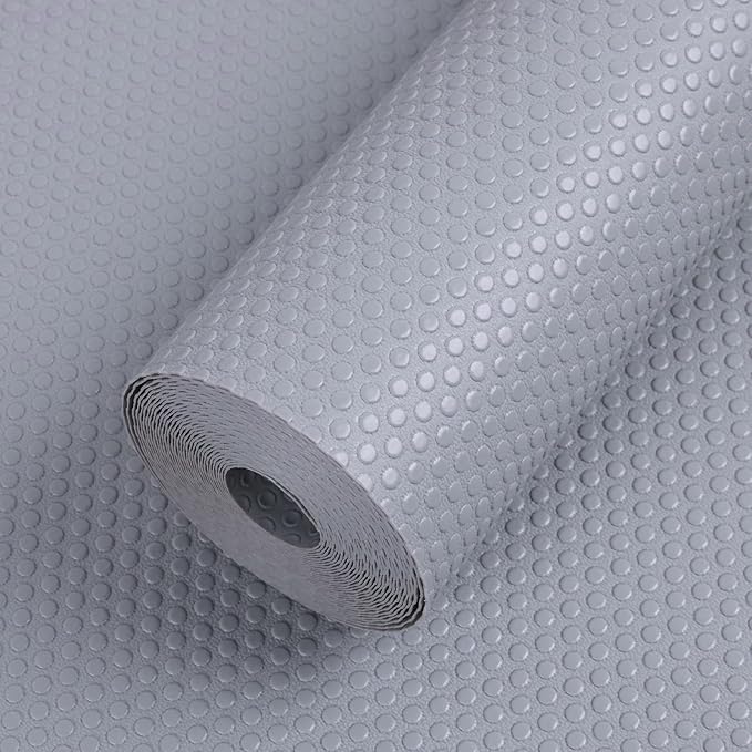 FLPMIX Shelf Liner Light Gray: Waterproof Kitchens Drawer Mat 15 X 240 Inch - Easy to Cut Pantry Cabinets Liners for Cupboard