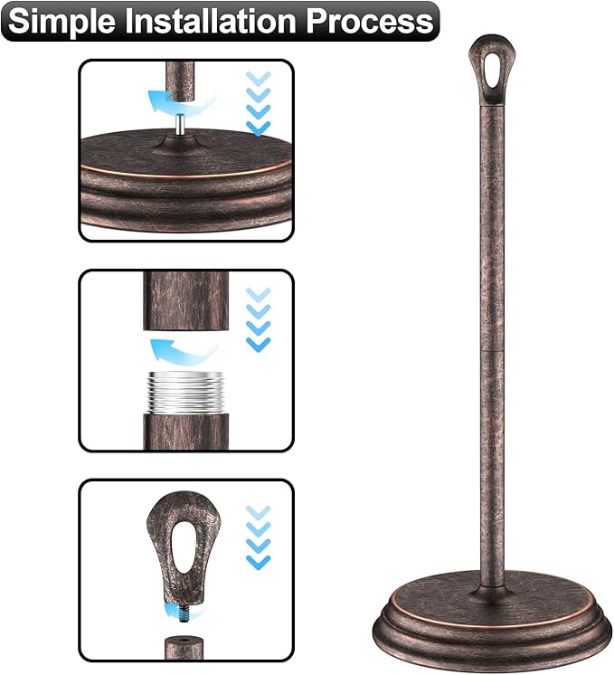 Toilet Paper Holder with Rustproof, Metal Free Standing Toilet Paper Stand Storage for Bathroom, Tissue Paper Roll Holder for Bathroom Accessories (Oil Rubbed Bronze)