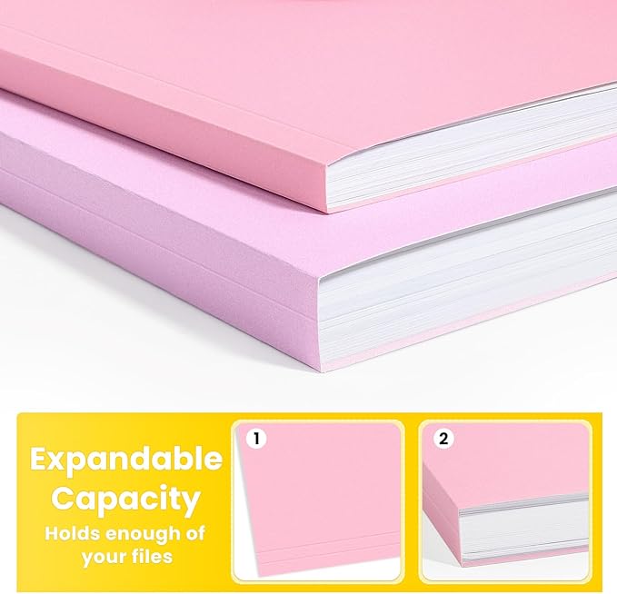 SUNEE File Folders, 18 Pack Manilla Folders 8.5 x 11, Colored Folder Office Organization Home School Folders for Documents Files Paper, 6 Bright Colors