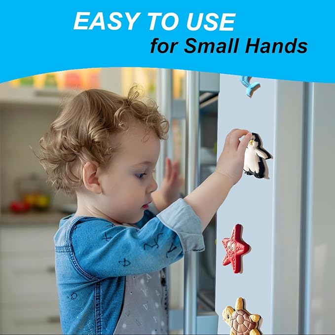 Toddler Fridge Magnets for Kids - Kid Refrigerator Magnets for Toddlers - Ocean Animal Magnets for Fridge - Toddler Magnets for Refrigerator - Big Magnetic Animals - Educational Magnet for Whiteboard
