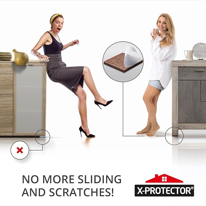 16 PCS 2" Non-Slip Furniture Pads X-Protector - Premium Furniture Grippers! Self-Adhesive Rubber Feet for Furniture Legs - Ideal Non-Skid Furniture Pads Floor Protectors to Keep Furniture in Place!