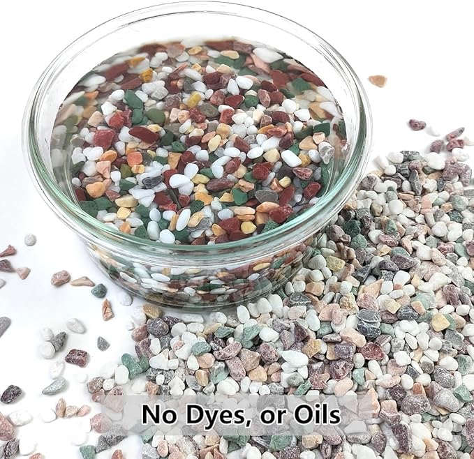 YISZM 2LB Succulent and Cactus Gravel Pebbles, 1/5 Inch Natural Decorative Polished Stones, River Rocks for Vases Gardening Indoor and Outdoor Decorative Rocks, Colorful