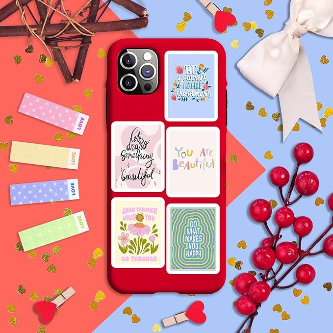 Aesthetic Stickers Pastel - Pink Coquette Quote Stickers - Inspirational Quote Party Favors & Decorations, Waterproof Vinyl Decal, Motivational Sayings